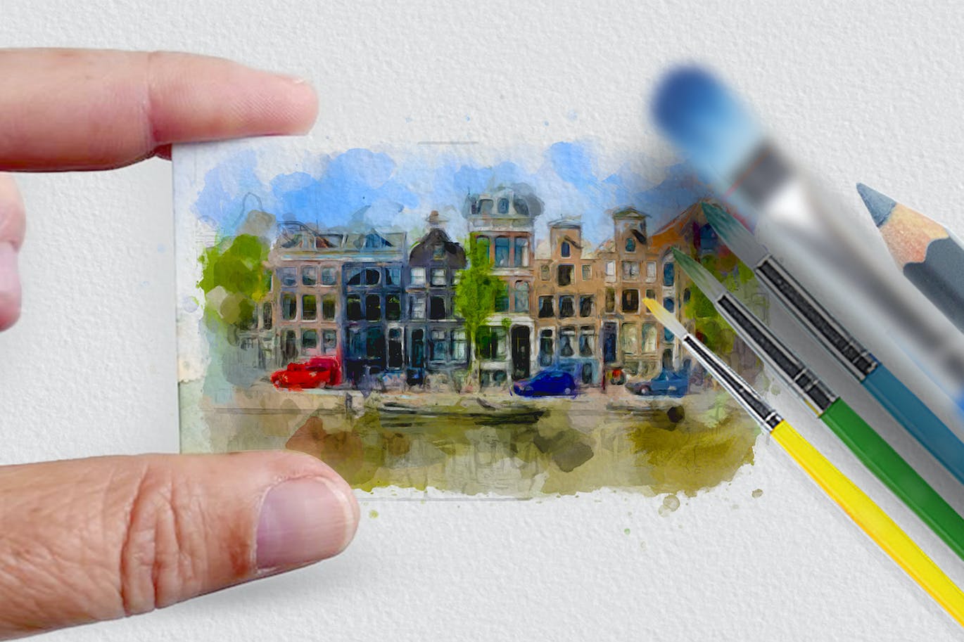 微型水彩画效果照片处理Photoshop动作 Miniature Photoshop Action 插件预设 sucaiwan.com
