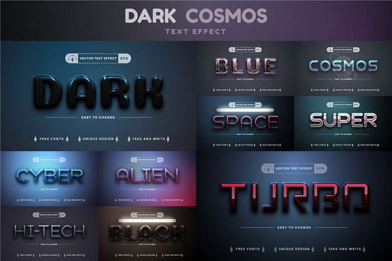 100个标题设计矢量文本样式，AI源文件 图片素材 sucaiwan.com