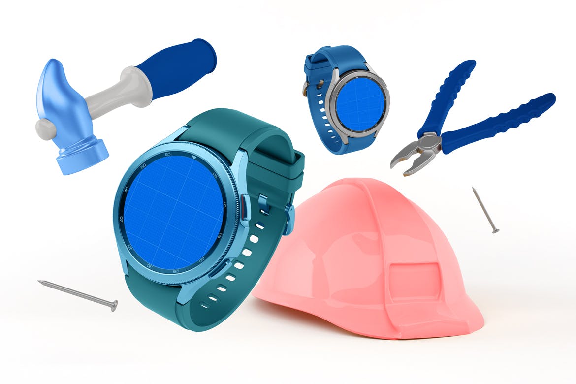 劳动节元素三星Watch 4手表样机 Watch 4 Labor Day 样机素材 sucaiwan.com