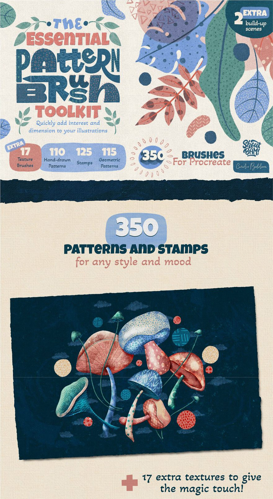 Procreate笔刷-水彩手绘几何抽象纹理Procreate图案笔刷素材 笔刷资源 sucaiwan.com