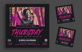 夜间派对宣传单设计模板 Night Party Flyer