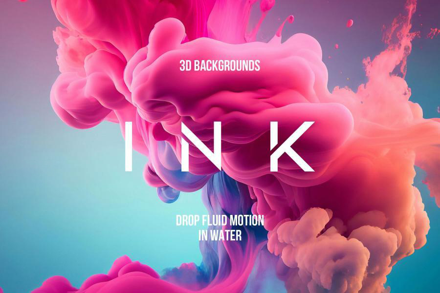 背景素材-3D彩色墨滴流体运动背景图片素材 图片素材 sucaiwan.com