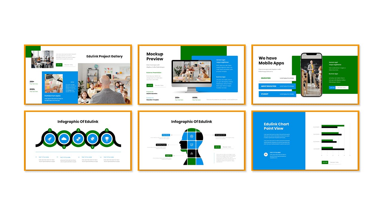 教育演示Google幻灯片模板 Edulink – Education Presentation Google Slide 幻灯图表 sucaiwan.com