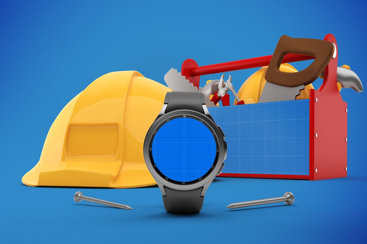 劳动节元素三星Watch 4手表样机 Watch 4 Labor Day 样机素材 sucaiwan.com