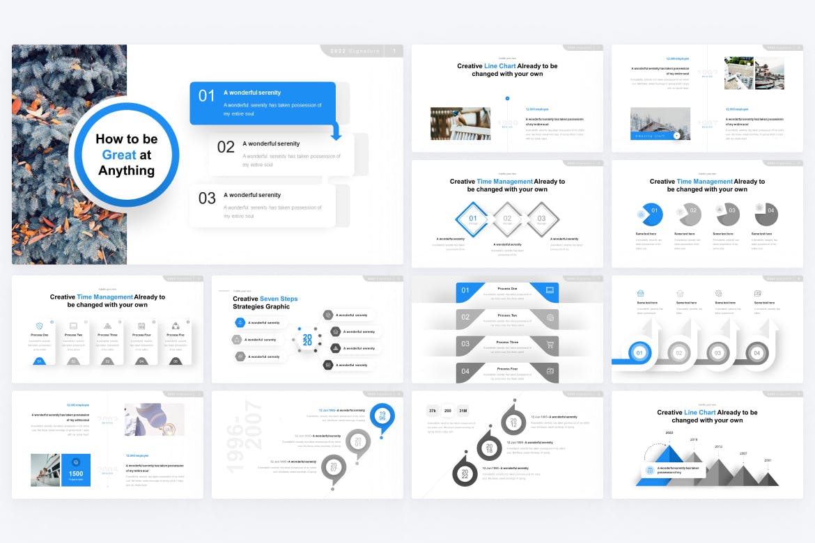 日程表和流程PPT幻灯片模板素材 Timeline & Process PowerPoint Template 幻灯图表 sucaiwan.com