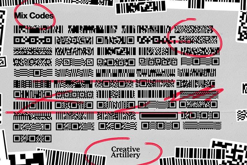 150个二维码和条形码图案PS笔刷 笔刷资源 sucaiwan.com