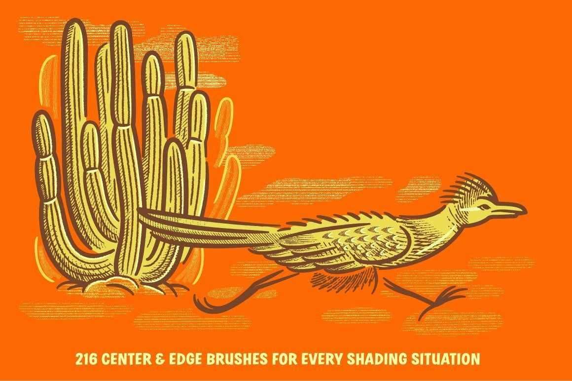 260+木刻版画交叉阴影线AI笔刷 笔刷资源 sucaiwan.com