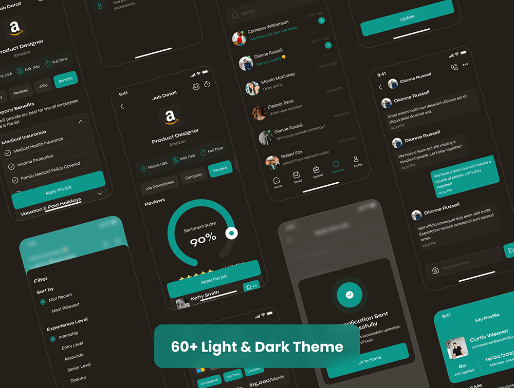 求职者应用程序IOS UI套件 APP UI sucaiwan.com