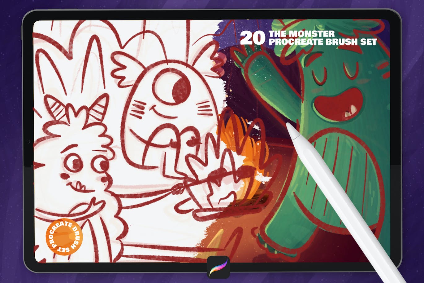 怪物创作Procreate纹理笔刷套装 The Monster: Procreate Brushes 笔刷资源 第2张-素材湾丨精选海外优质设计素材资源 怪物创作Procreate纹理笔刷套装 The Monster: Procreate Brushes 笔刷资源 sucaiwan.com