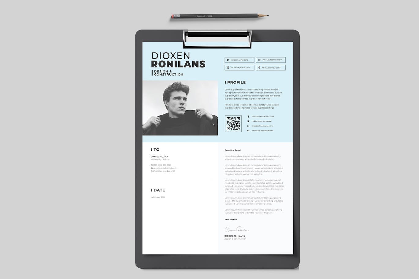 极简设计CV简历模板 Minimal Resume 幻灯图表 sucaiwan.com