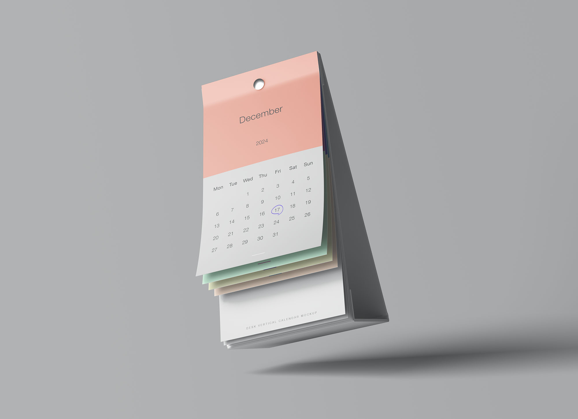 竖版A字形日历样机 Vertical Calendar Mockup 样机素材 sucaiwan.com