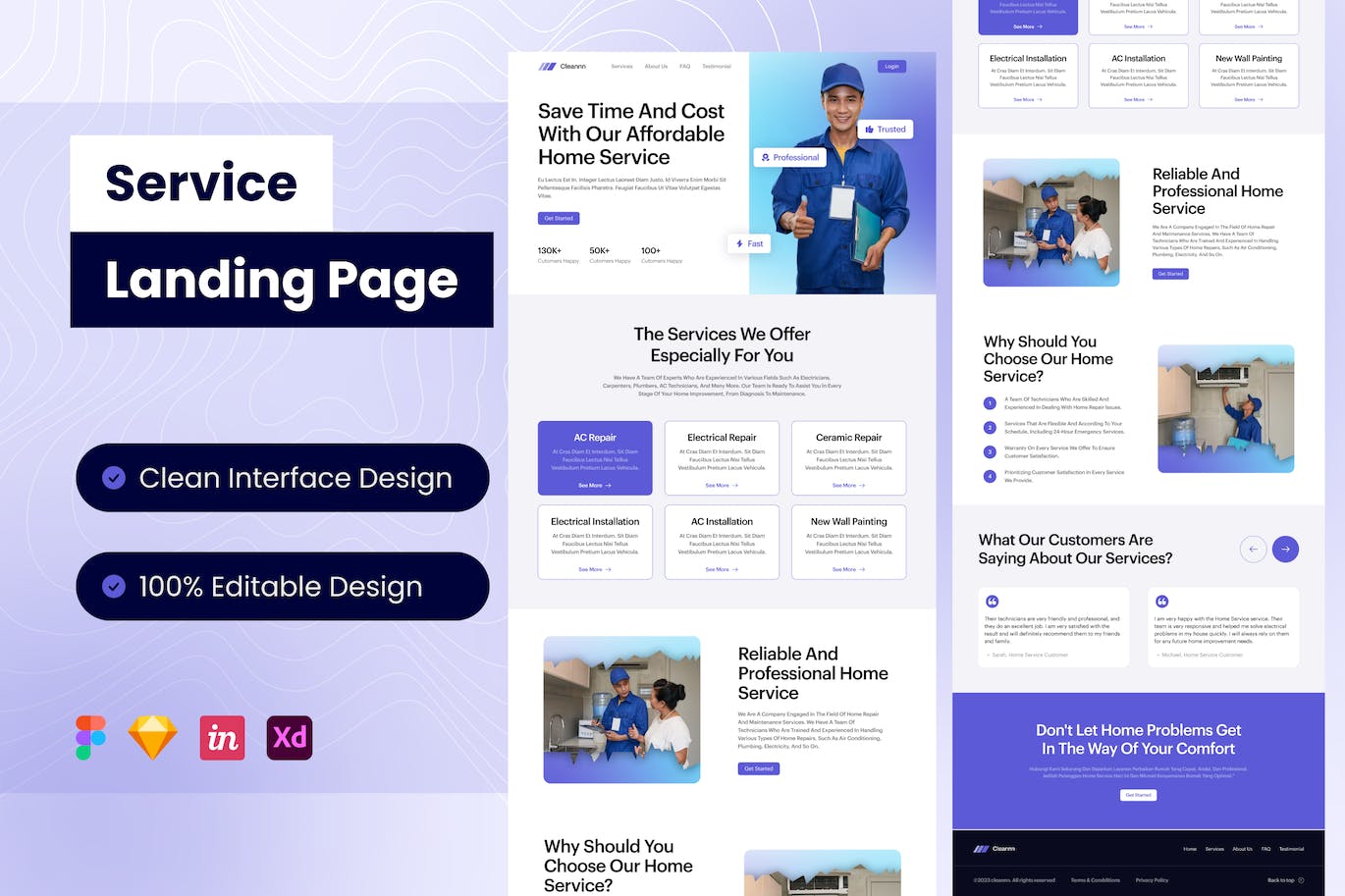 服务网站着陆页UI套件 Service Landing Page UI KIT APP UI sucaiwan.com