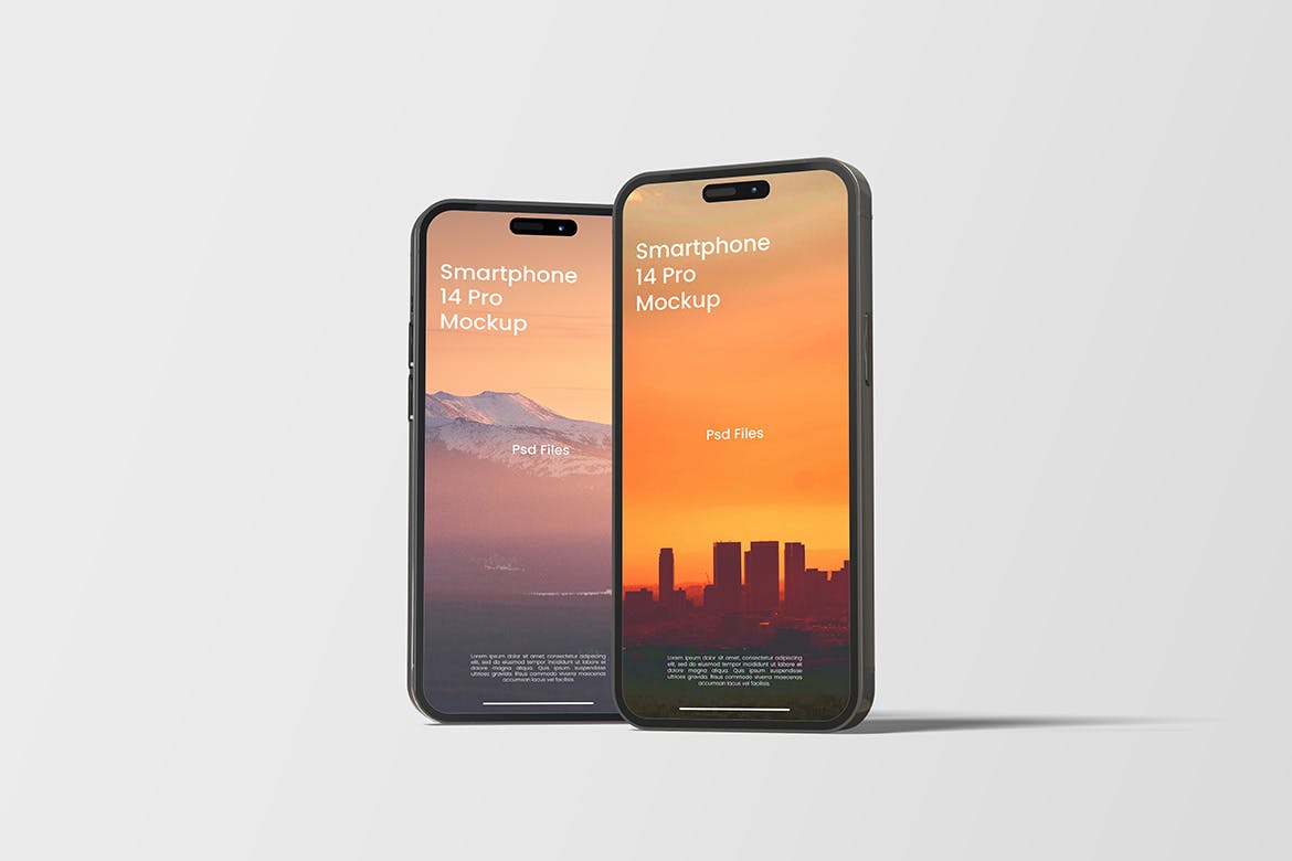 16种不同样式iPhone 14 Pro手机样机图 Smartphone 14 Pro Mockup 样机素材 sucaiwan.com