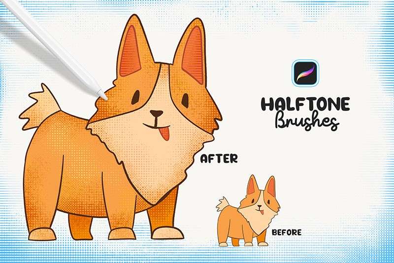 32个半色调纹理Procreate笔刷 笔刷资源 sucaiwan.com