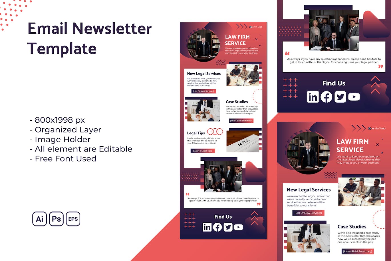 公司业务推广电子邮件通讯模板 Company Email Newsletter APP UI sucaiwan.com