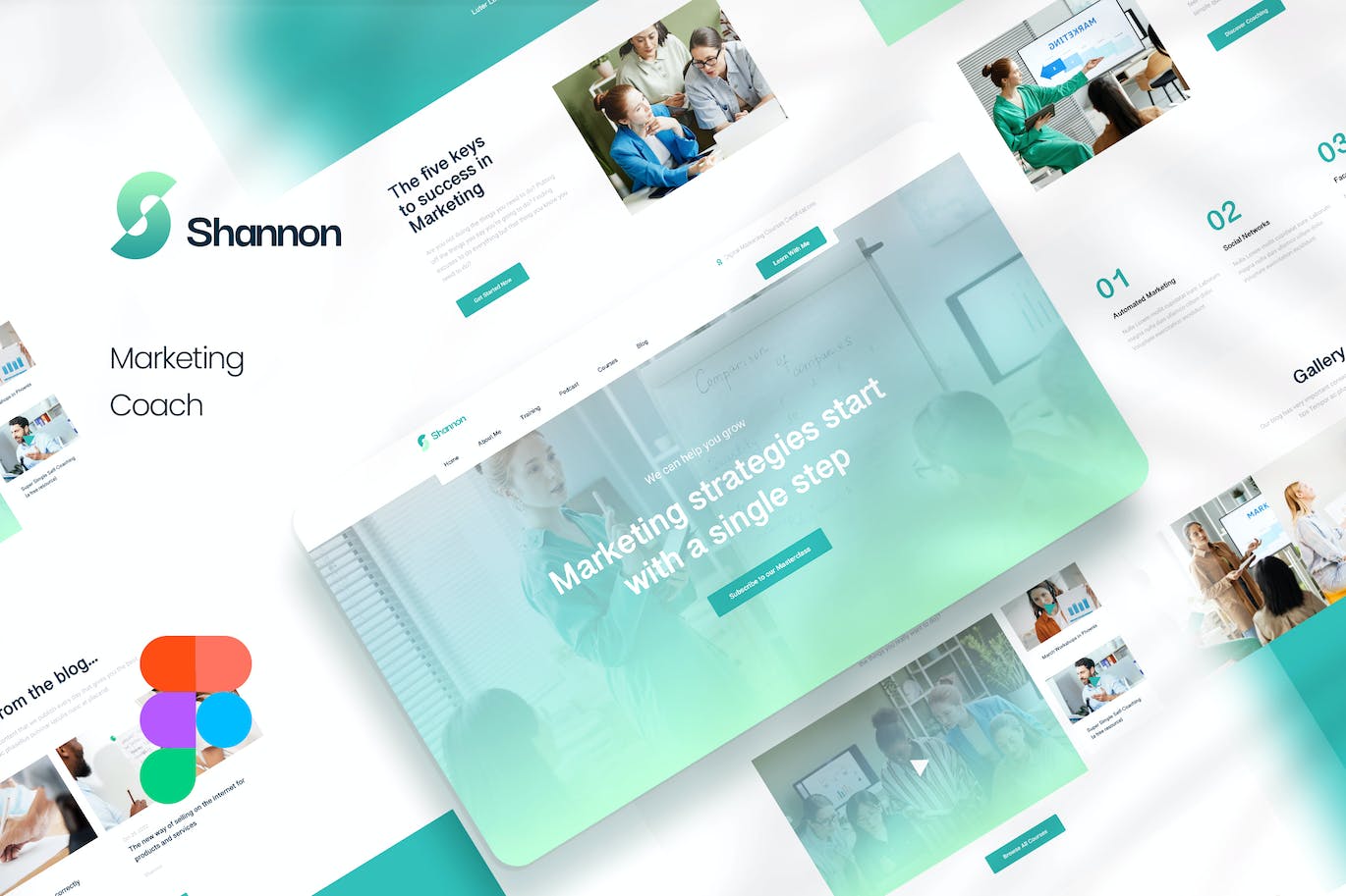 营销教学辅导网站设计Figma模板 Shannon Marketing Coach Figma Template APP UI sucaiwan.com
