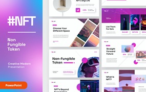 NFT非同质化代币PPT设计模板 NFT – Non Fungible Token Powerpoint
