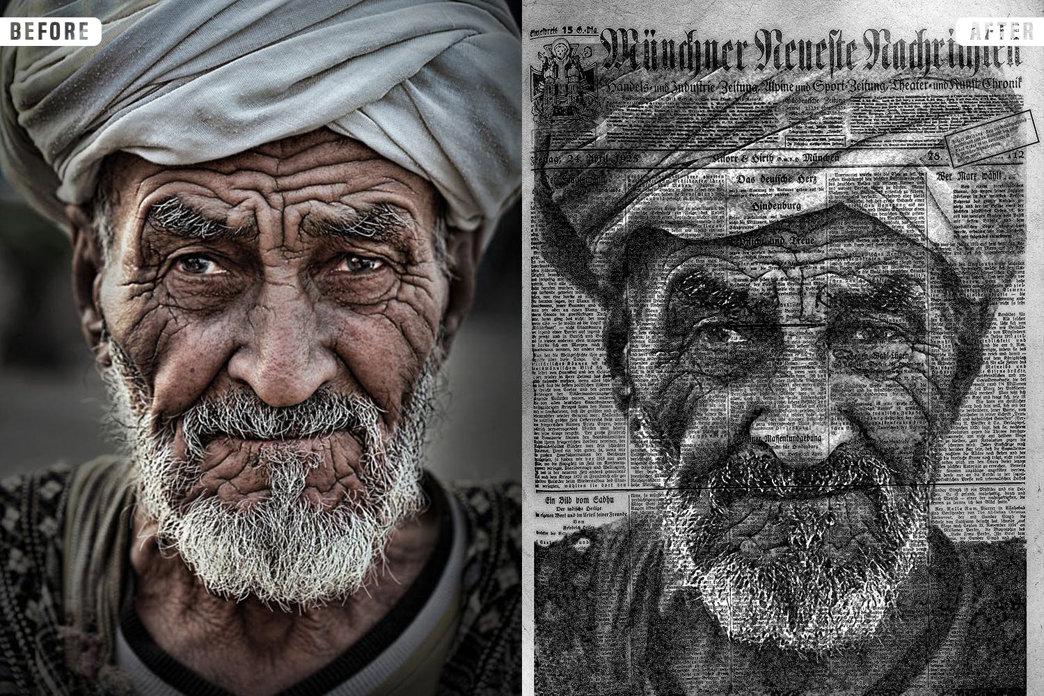 印刷报纸PS照片效果动作 News Paper Photoshop Effect 插件预设 sucaiwan.com