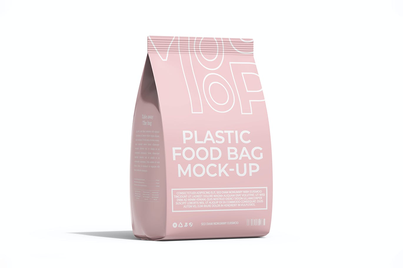 哑光塑料食品包装袋PSD样机 Matte Plastic Food Packaging Bag PSD Mockup 样机素材 sucaiwan.com