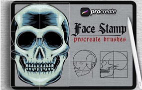 人脸头颅Procreate绘画笔刷素材 Dans Face Sketch Brush Procreate
