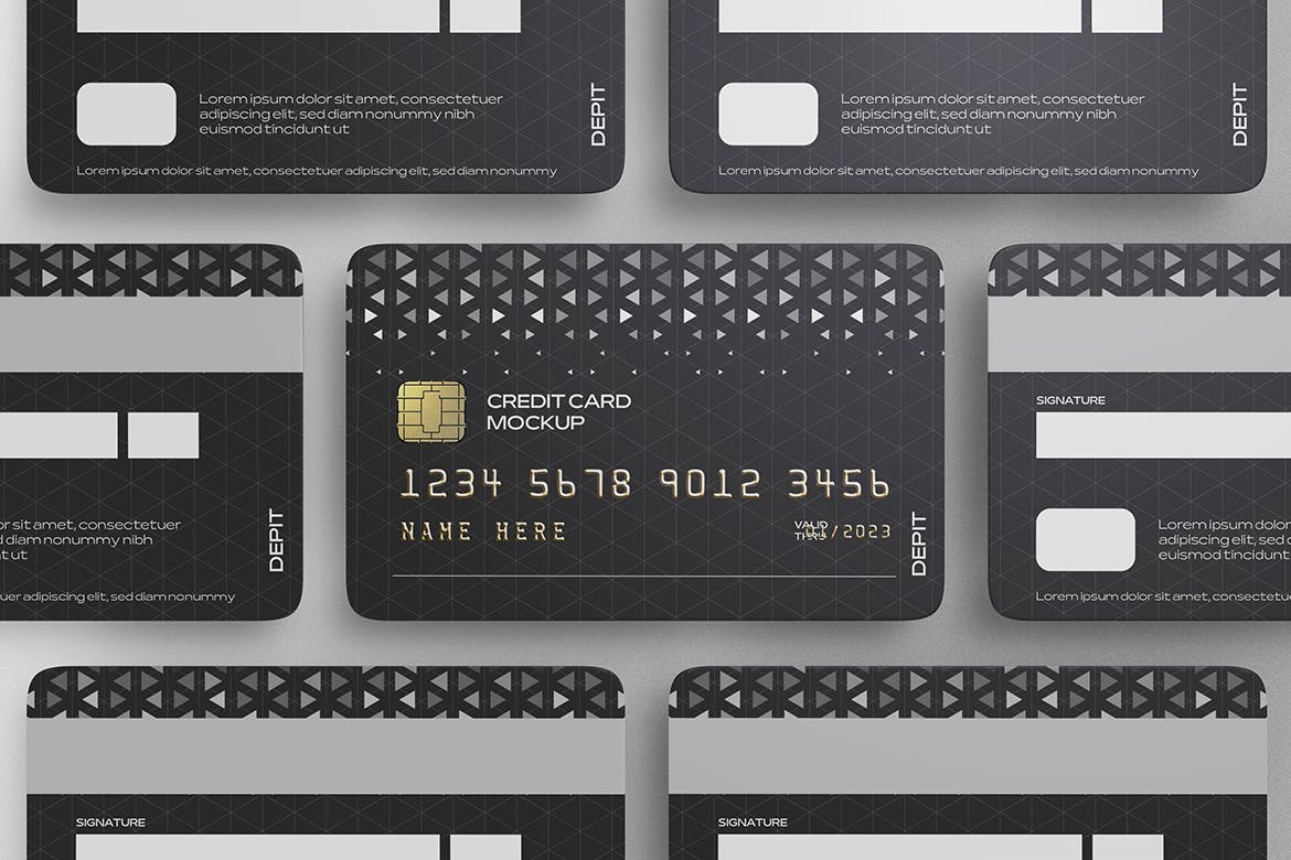 信用卡正反面设计展示样机psd模板 Credit Card Mockups 样机素材 sucaiwan.com