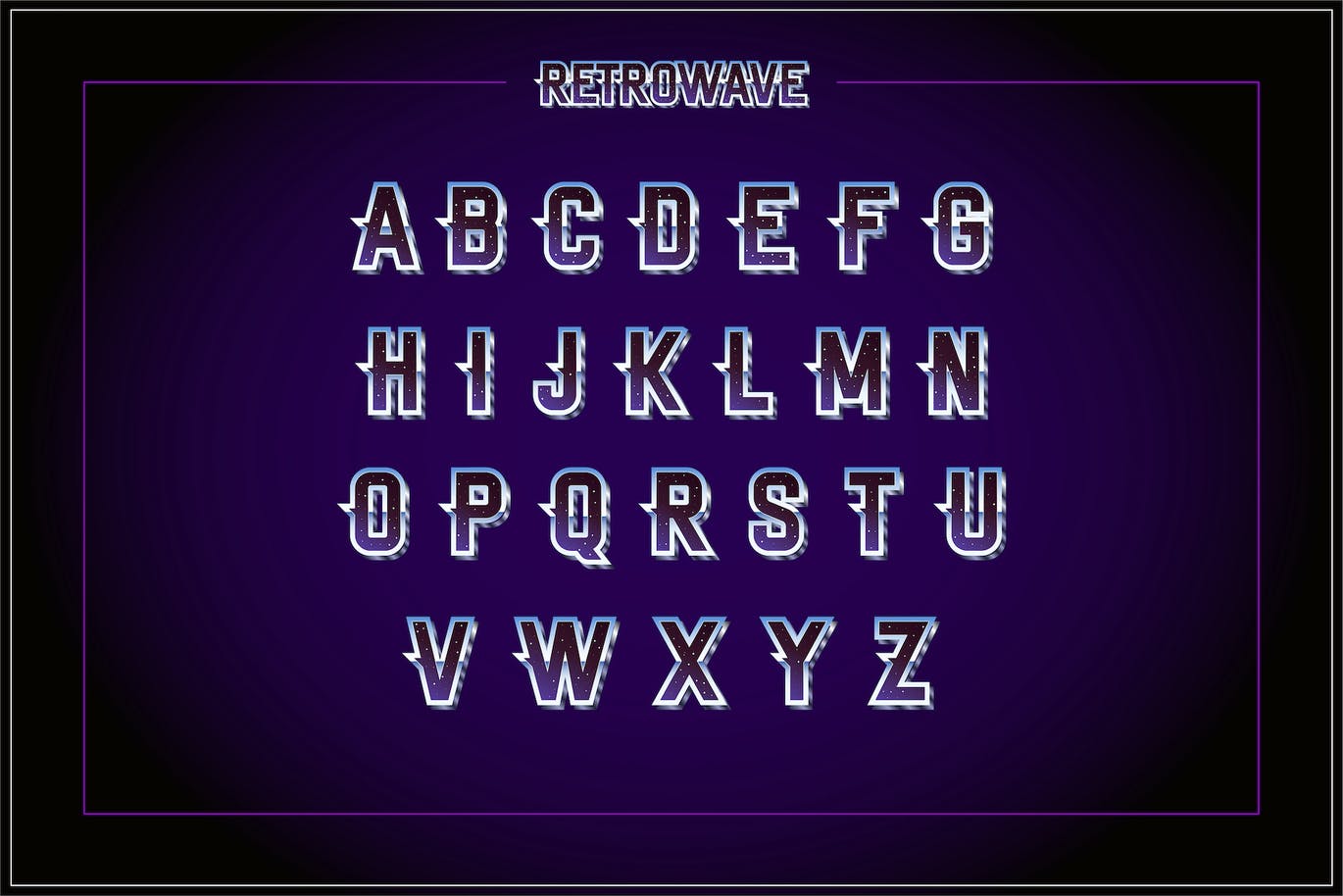 复古合成波海报装饰字体 Retrowave – Retro Wave Poster Font 设计素材 sucaiwan.com