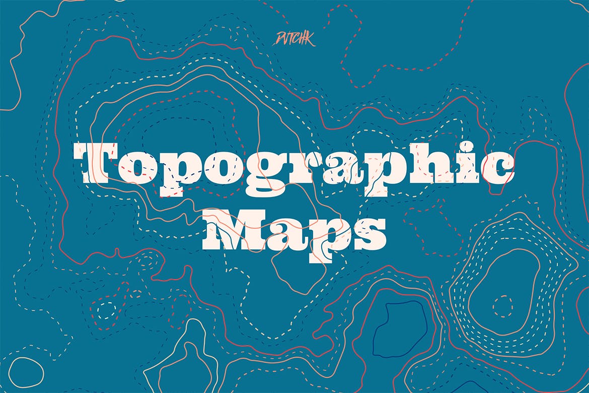 彩色矢量地形图背景 Topographic Maps 图片素材 sucaiwan.com