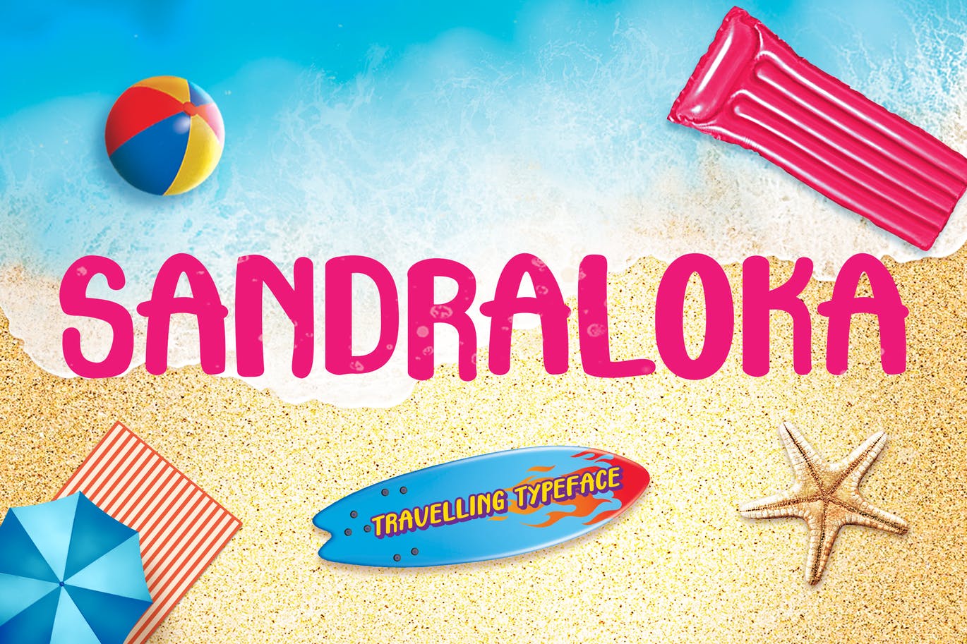 旅行儿童无衬线字体素材 Sandraloka – Travelling Kids Font 设计素材 sucaiwan.com