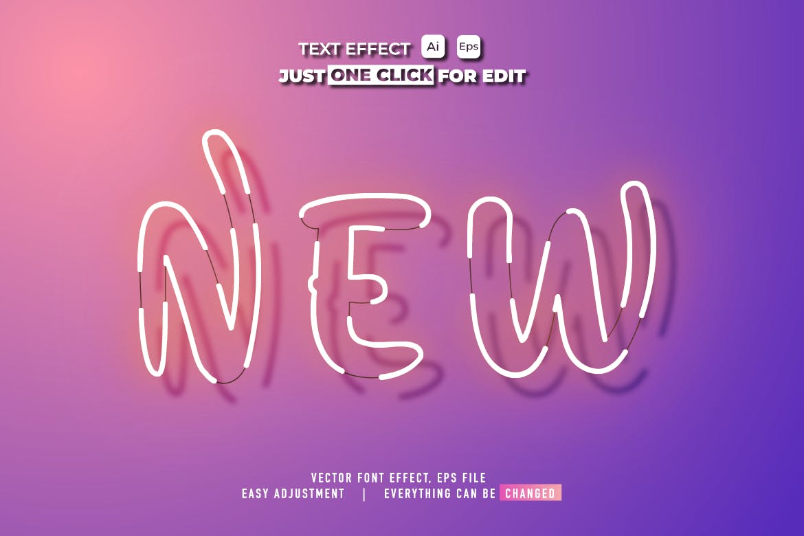 白色线条矢量文本/文字效果样式素材v70 Text Effect Vol 70 插件预设 sucaiwan.com