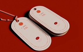 腰形服装品牌/价格标签设计样机psd模板v8 Tag Mockup