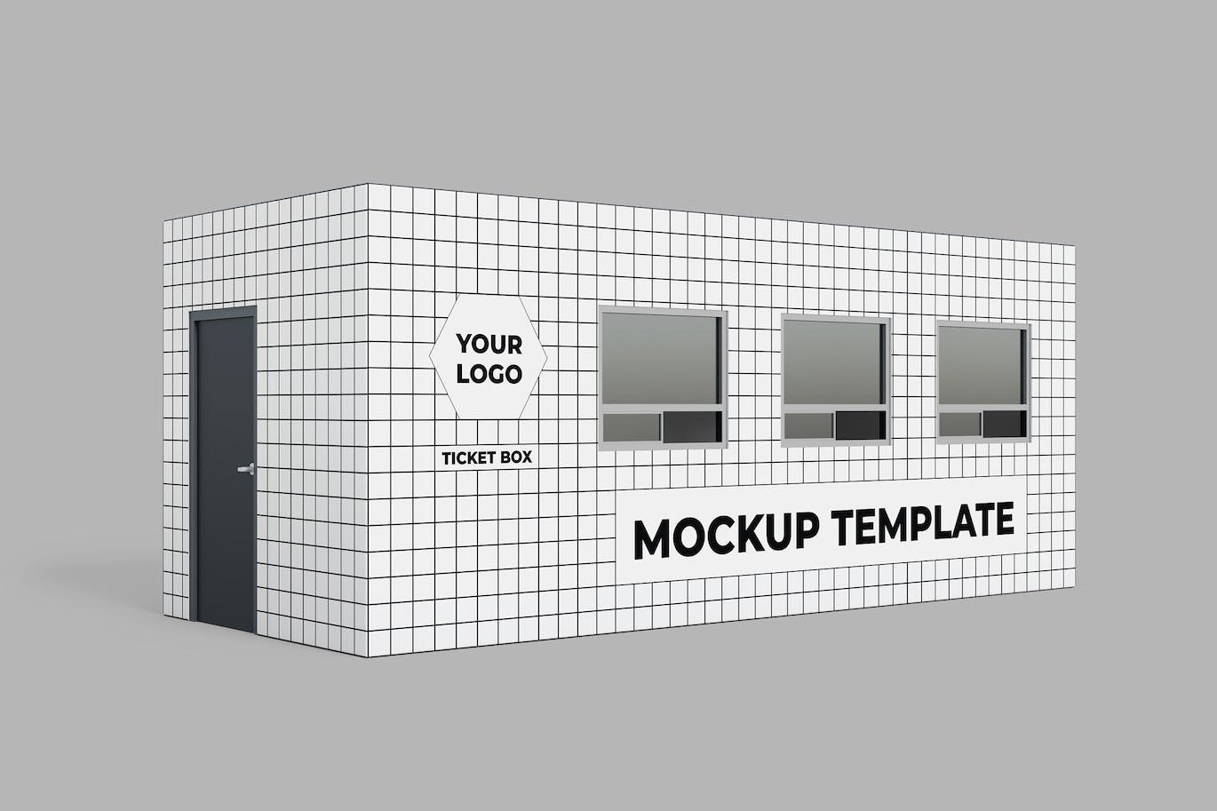 活动和节庆门票售票房间设计样机图 Event & Festival Ticket Box Mockup 样机素材 sucaiwan.com
