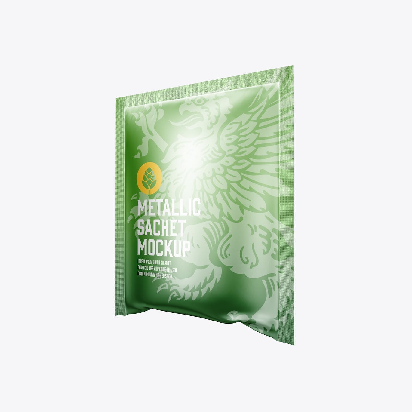 金属材质包装袋设计样机图 Metallic Sachet Mockup 样机素材 sucaiwan.com