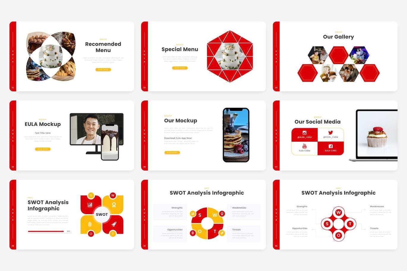 食品和餐厅Powerpoint模板 Eula – Food and Restaurant PowerPoint Template 幻灯图表 sucaiwan.com