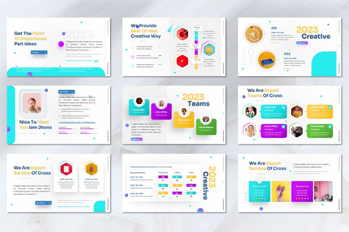 创意设计演示PPT演示文稿 Cross – Creative Powerpoint Template 幻灯图表 sucaiwan.com