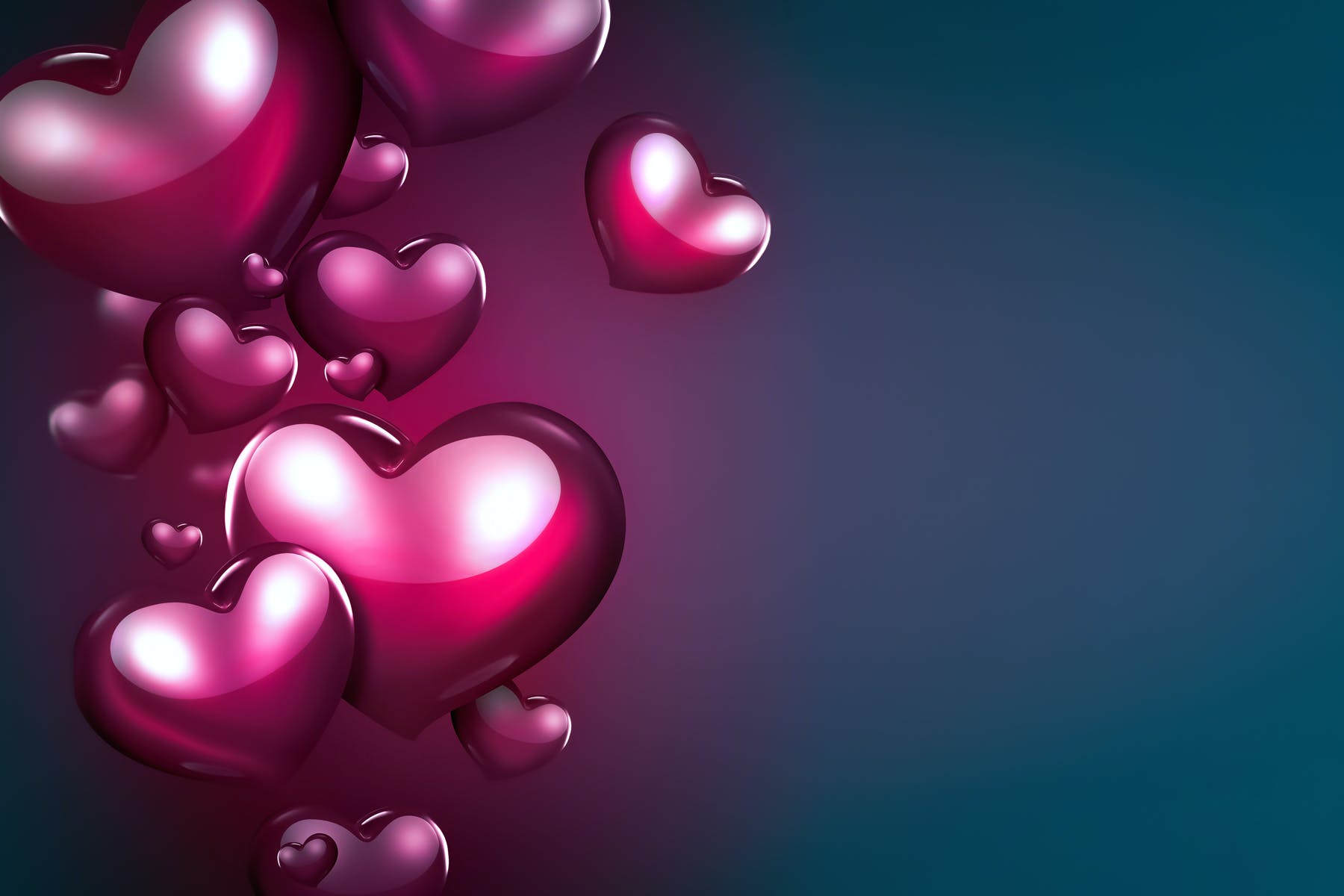 紫红色浪漫心形背景素材 Romantic Background with Hearts 图片素材 sucaiwan.com