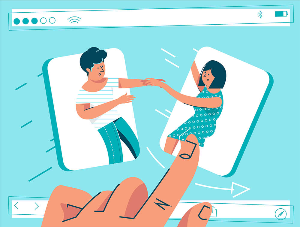 现代约会和人际关系故事矢量插画 图片素材 sucaiwan.com