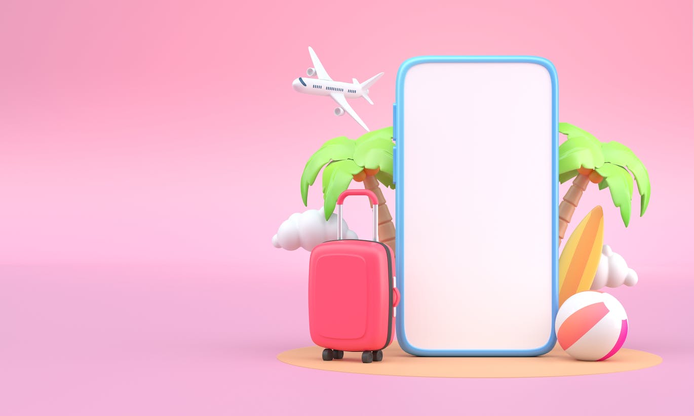 旅行元素3D对象插画psd素材 Set Traveling objects 设计素材 sucaiwan.com