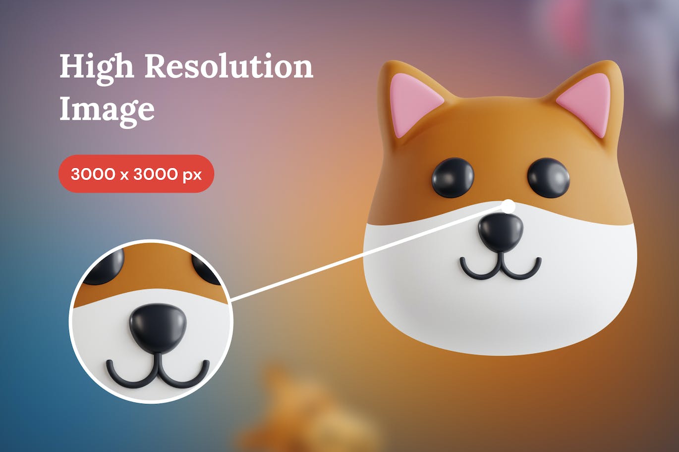 3D动物头像图标集v1 Animals V.1 3D Icon Set 图标素材 sucaiwan.com