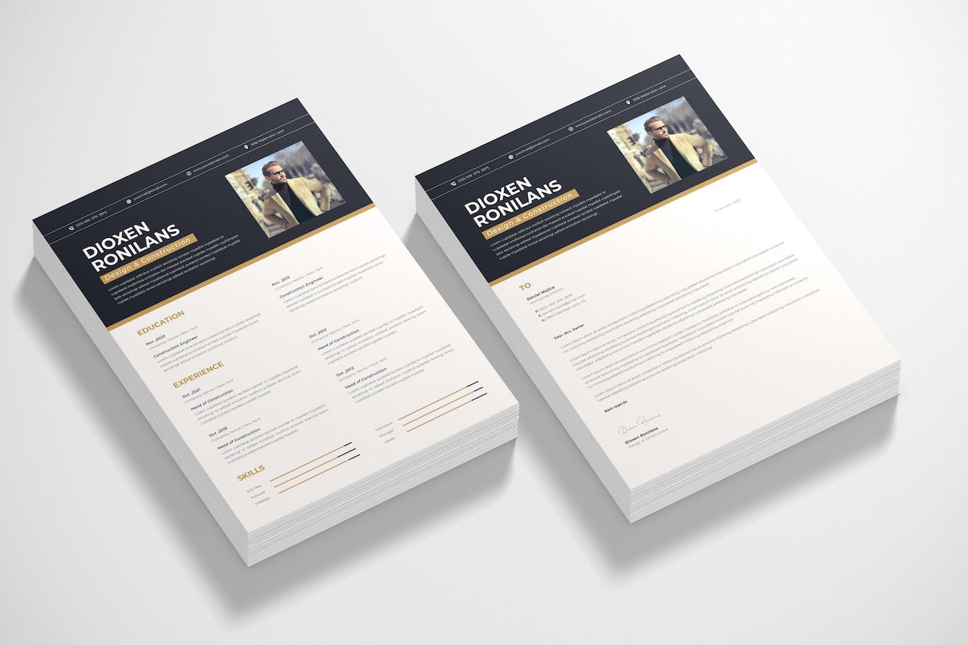 技能展示简历CV模板 Resume / CV Template 幻灯图表 sucaiwan.com