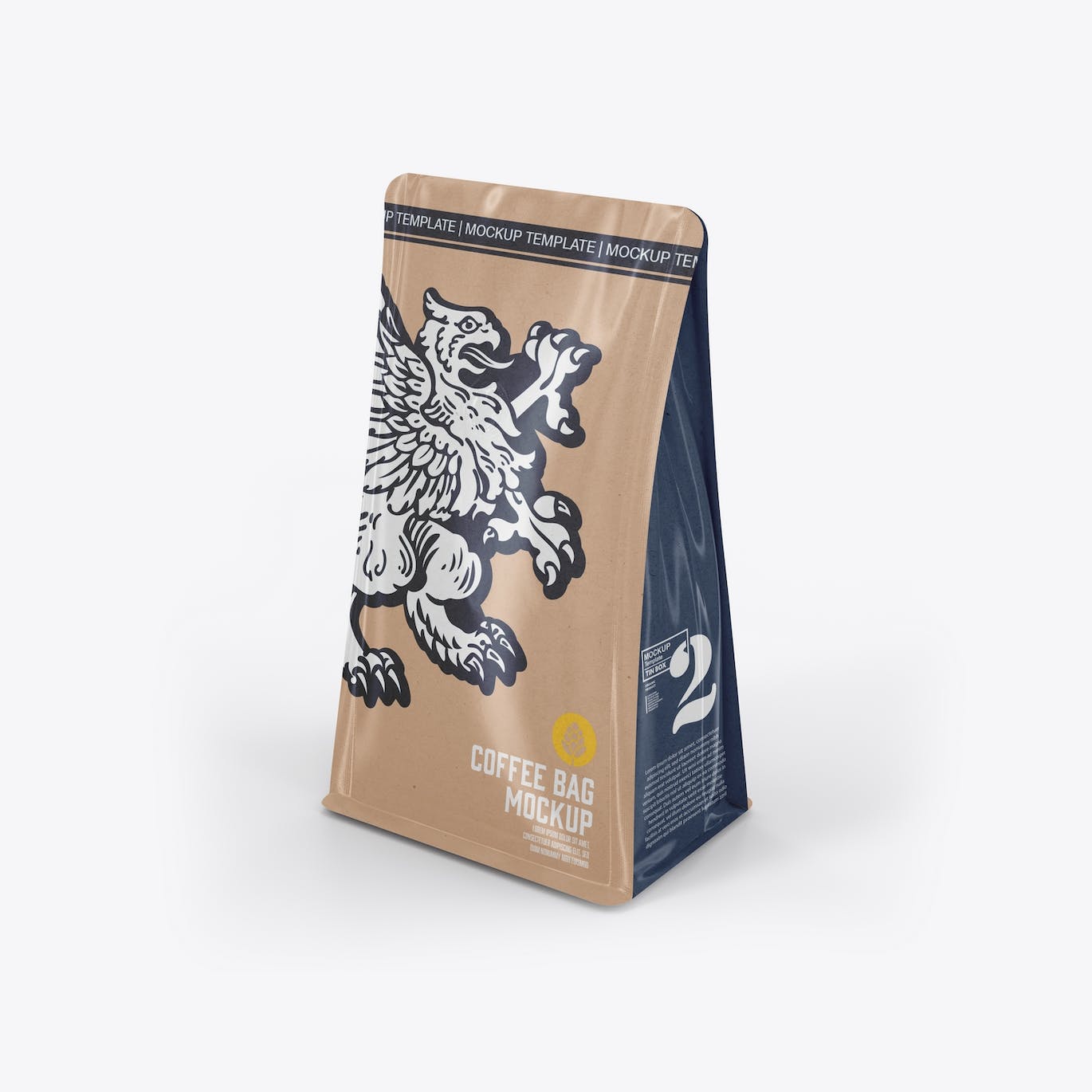 牛皮纸咖啡袋包装展示样机图 Set Kraft Paper Coffee Bag Mockup 样机素材 sucaiwan.com