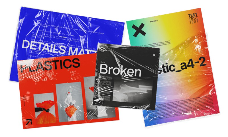 Martyr 新潮现代时髦方形塑料纹理可定制PSD样机+叠加层+背景 Plastics 样机素材 sucaiwan.com