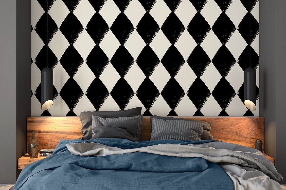 4个油漆相间几何图案 4 Painted Geometric Patterns 图片素材 sucaiwan.com