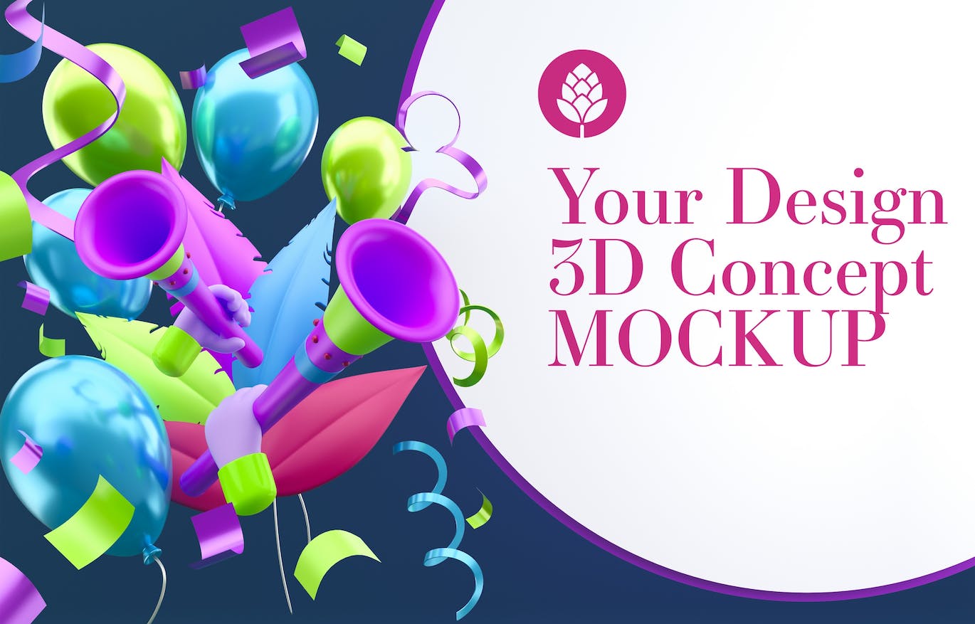 狂欢节装饰框架样机图psd素材 Set Carnival Mockup 样机素材 sucaiwan.com