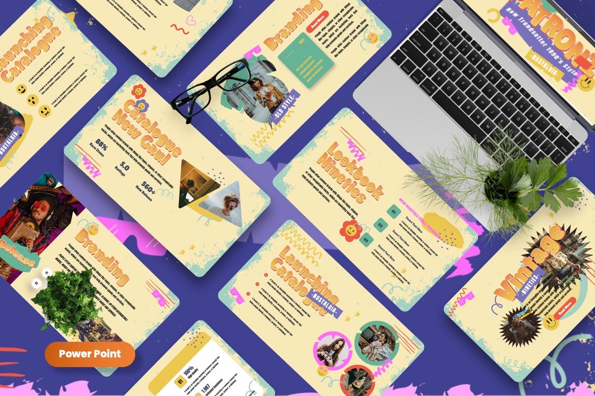 复古风格PPT幻灯片设计模板 Patronz – Retros Powerpoint Template 幻灯图表 sucaiwan.com