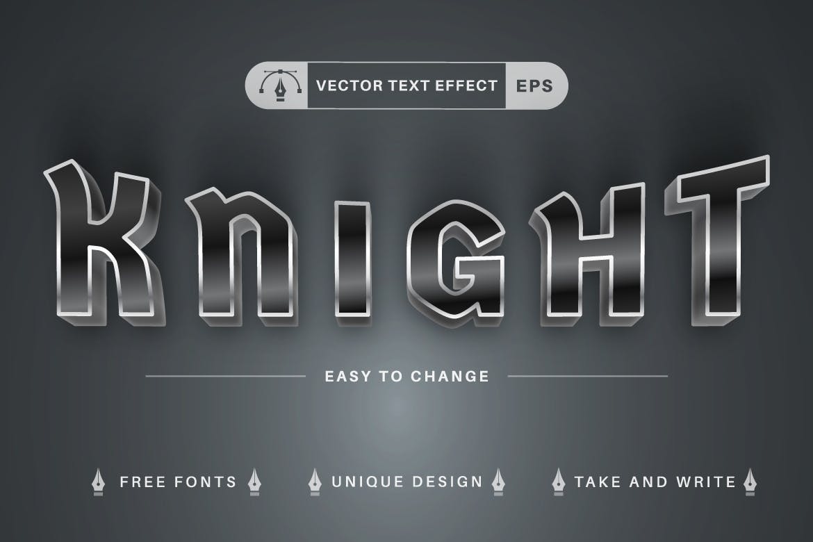 10种金属矢量文字效果字体样式 Set 10 Metal Editable Text Effects, Font Styles 插件预设 sucaiwan.com