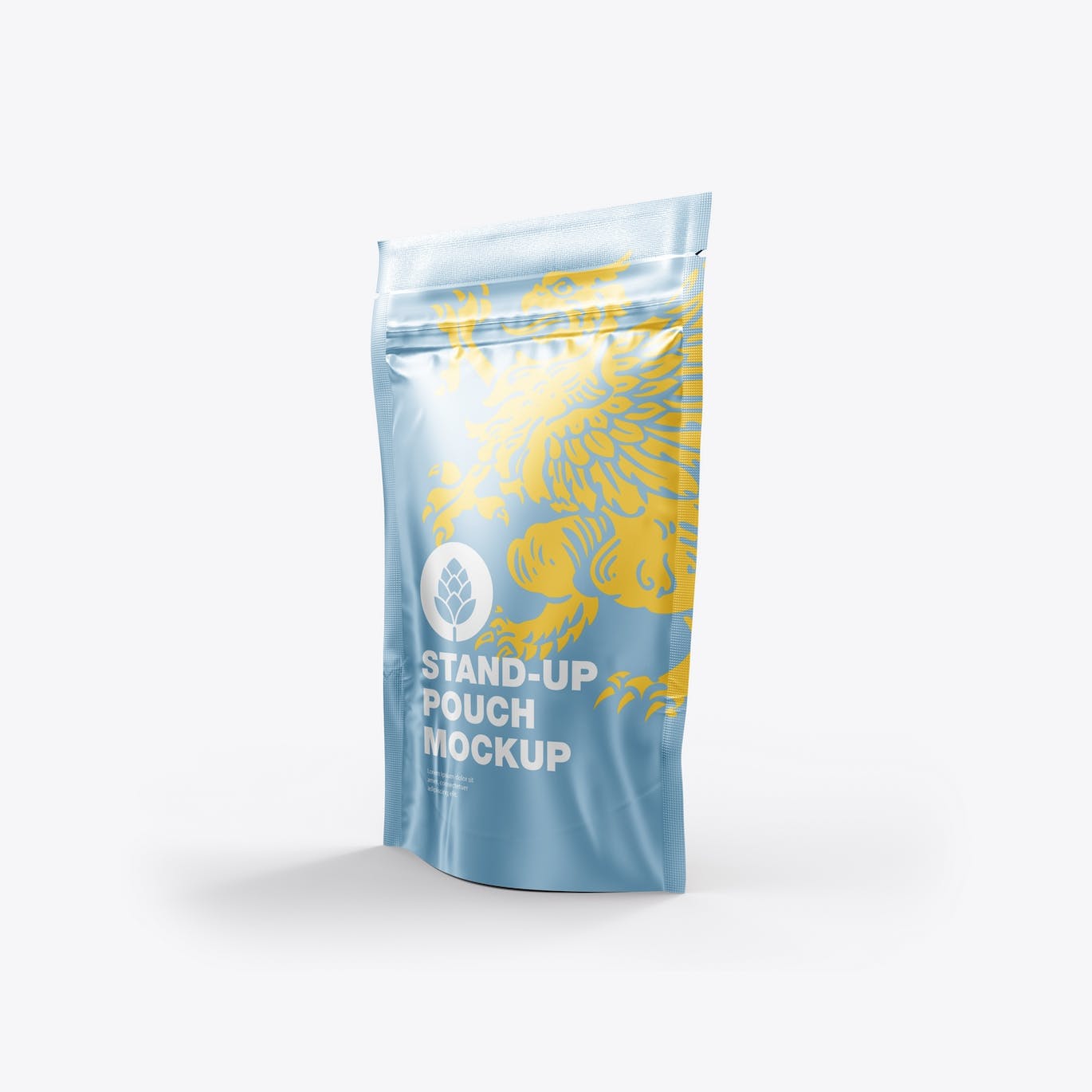 金属站立袋包装设计样机图 Set Metallic Stand-up Pouch Mockup 样机素材 sucaiwan.com