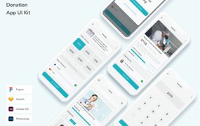 捐献捐赠移动应用UI设计套件 Donation App UI Kit