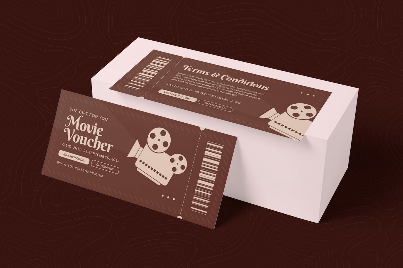 电影礼品优惠券模板 Movie Gift Voucher 设计素材 sucaiwan.com