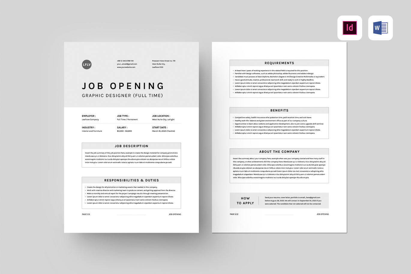 工作岗位发布传单模板 Job Posting Template 设计素材 sucaiwan.com