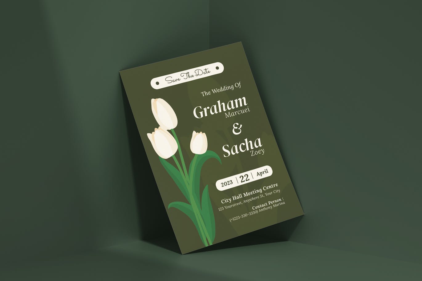 鲜花婚礼邀请函设计模板 Flower – Wedding Invitation 设计素材 sucaiwan.com